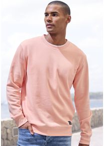 Sweatshirt John Devin, Herren, Gr. M (48/50), rot (apricot), angeraute Sweatware, Obermaterial: 60% Baumwolle, 40% Polyester, unifarben, regular fit normal, Rundhals, angesetztes B&uuml;ndchen, Sweatshirts Sweatshirt, Langarm, Pullover mit Rundhals, Baumwollmischung