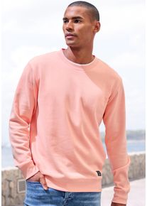 Sweatshirt John Devin, Herren, Gr. S (44/46), rot (apricot), angeraute Sweatware, Obermaterial: 60% Baumwolle, 40% Polyester, unifarben, regular fit normal, Rundhals, angesetztes B&uuml;ndchen, Sweatshirts Sweatshirt, Langarm, Pullover mit Rundhals, Baumwollmischung