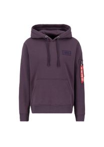 Hoodie Alpha Industries "Backprint Hoodie Rainbow Refl. Print", Herren, Gr. S, lila (plum), Obermaterial: 80% Baumwolle, 20% Polyester, regular fit, Sweatshirts Hoodie
