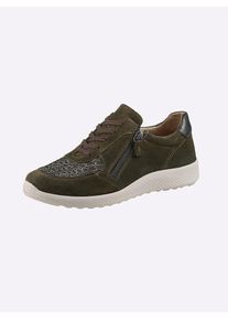 Sneaker Casual Looks, Damen, Gr. 41, gr&uuml;n (oliv), Nubukleder, Textil, Schuhe Sneaker