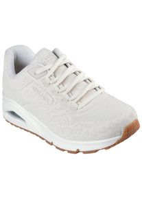 Sneaker Skechers "UNO-KAT-NEATO", Damen, Gr. 39, wei&szlig; (sanftes wei&szlig;), Lederimitat, Schuhe Sneaker, Leo Sneaker, Schn&uuml;rschuh mit Air-Cooled Memory Foam, Topseller