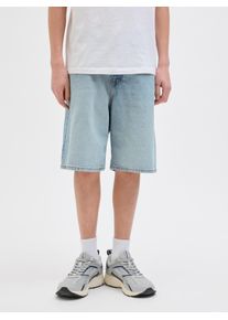 Jack & Jones Shorts JACK & JONES JUNIOR "JJIALEX mit Relaxed Fit und hoher Taille", Jungen, Gr. 134, N-Gr, blau (blau denim pack:opt. 3), Web, Obermaterial: 100% Baumwolle, unifarben, relaxed fit kniebedeckend, Hosen Shorts, unifarben, modisch, relaxed fit, Web