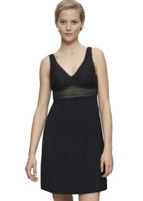 Nachthemd Triumph "Aura Spotlight NDK 01 X", Damen, Gr. 38, N-Gr, schwarz, Single Jersey, Obermaterial: 95% Modal, 5% Elasthan, bequem kniefrei, V-Ausschnitt, Kleider Nachthemd, Cups mit Spitze besetzt