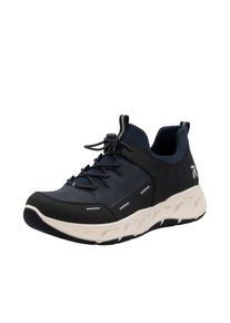 Slip-On Sneaker RIEKER SPORT, Damen, Gr. 42, schwarz (nachtblau, schwarz), Nubuklederimitat, Textil, Schuhe Slip-On Sneaker, Schlupfschuh, Freizeitsneaker, Halbschuh mit gepolstertem Schaftrand