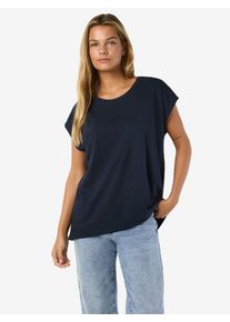 Kurzarmshirt Noisy may "NMMATHILDE S/S LOOSE LONG TOP NOOS", Damen, Gr. XL, navy blazer, Jersey, Obermaterial: 50% Baumwolle, 50% Polyester, unifarben, relaxed fit normal, Rundhals, Shirts Kurzarmshirt, Baumwollmischung, relaxed fit