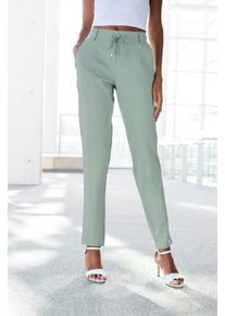 Jogger Pants Lascana, Damen, Gr. 46, N-Gr, gr&uuml;n (mint), Sweatware, Obermaterial: 70% Viskose, 25% Polyamid, 5% Elasthan, unifarben, Basic schmal kn&ouml;chelfrei, Hosen Jogger Pants, mit elastischem Bund und G&uuml;rtelschlaufen, Loungewear, Topseller