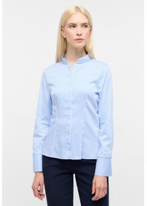 Hemdbluse Eterna "FITTED", Damen, Gr. 44, blau, 69% Baumwolle, 4% Elasthan, 27% Polyamid, schmal, Blusen Hemdbluse