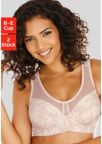 Entlastungs-BH Nuance, Damen, Gr. 80, Cup B, puder, bedruckt, puder, Microtouch, Obermaterial: 75% Polyamid, 25% Elasthan, BHs Entlastungs-BH, ohne B&uuml;gel mit h&uuml;bschen Netzeins&auml;tzen