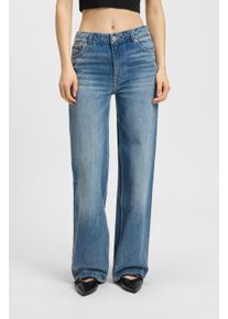 5-Pocket-Jeans HUGO BLUE "Gamala", Damen, Gr. 28, L&auml;nge 34, blau (medium blau 428), Denim/Jeans, Obermaterial: 100% Baumwolle, unifarben, Jeans 5-Pocket-Jeans, Mid Rise im Baggy Fit