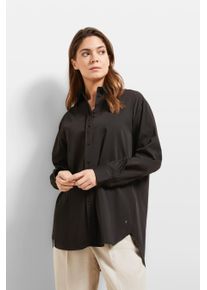 Langarmbluse Bugatti "Flexcity-Stretch", Damen, Gr. 34, schwarz, 70% Baumwolle, 27% Polyamid, 3% Elasthan, unifarben, normal, ohne Ausschnitt, 2-Knopf-Manschette, Blusen Langarmbluse, Basic Essential