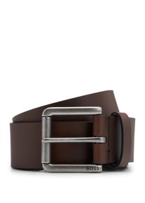 Lederg&uuml;rtel BOSS "Joris Sz40", Herren, Gr. 110, braun (schwarz braun 203), Leder, unifarben, G&uuml;rtel Lederg&uuml;rtel, mit Logo auf der Dornschlie&szlig;e