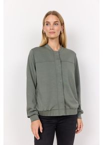 Cardigan soyaconcept "SC-BANU 225", Damen, Gr. XL, misty, Web, Obermaterial: 48% Modal, 48% Polyester, 4% Elasthan, unifarben, regular fit normal, Rundhals, Strickjacken Cardigan