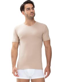 Unterziehshirt Mey "Dry Cotton Functional", Damen, Gr. 5M, N-Gr, beige, Single Jersey, Obermaterial: 57% Baumwolle, 38% Polyester, 5% Elasthan, unifarben, k&ouml;rpernah, Rundhals, Unterhemden Unterziehshirt, Kurzarm, Rundhals-Ausschnitt, Single Jersey, mit extra-langem R&uuml;cken