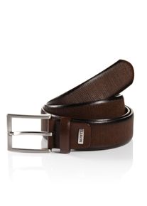 Lederg&uuml;rtel MONTI "SALZBURG", Herren, Gr. 105, braun, Materialmix, unifarben, G&uuml;rtel Lederg&uuml;rtel, mit silberfarbener Schlie&szlig;e