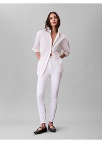 Skinny-fit-Jeans Calvin Klein Jeans "HGH RS SKNNY ANKL JN", Damen, Gr. 33, N-Gr, wei&szlig; (chalk wei&szlig;), Denim/Jeans, Obermaterial: 72% Baumwolle, 18% Lyocell, 10% Elasthan, unifarben, lang, Jeans Skinny-fit-Jeans, Mit G&uuml;rtelschlaufen