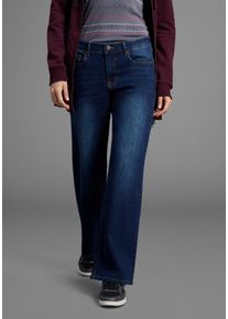 Weite Jeans Kangaroos, Damen, Gr. 46, N-Gr, dunkelblau us, Denim/Jeans, Obermaterial: 98% Baumwolle, 2% Elasthan, weit lang, Jeans Weite Jeans