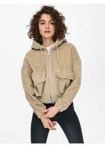 Cordjacke Only "ONLKENZIE L/S CORD JACKET PNT NOOS", Damen, Gr. XXL, humus, Cord, Obermaterial: 98% Baumwolle, 2% Elasthan, unifarben, normal, Jacken Cordjacke, Baumwollmischung
