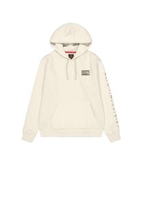 Hoodie Alpha Industries "Camo Sleeve Hoodie", Herren, Gr. M, wei&szlig; (vintage wei&szlig;), Obermaterial: 80% Baumwolle, 20% Polyester, regular fit, Sweatshirts Hoodie
