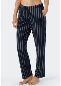 Loungehose Schiesser "Mix + Relax", Damen, Gr. 48, N-Gr, bunt (multicolor 1), Single Jersey, Obermaterial: 95% Baumwolle, 5% Elasthan, bequem lang, Hosen Loungehose, seitliche Taschen, elastischer Bund, Single Jersey, bequem