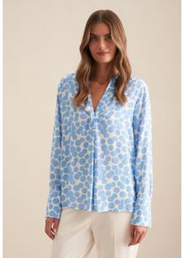 Klassische Bluse Seidensticker "Schwarze Rose", Damen, Gr. S(36), blau (hellblau), 100% Viskose, gepunktet, regular fit, ohne Ausschnitt, Blusen Klassische Bluse, Tunika Punkte