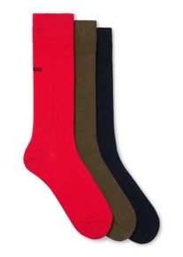 Businesssocken HUGO UNDERWEAR "3P RS UNI CC", Damen, Gr. 39-42, bunt (open miscellaneous 960), Baumwollmischung, gemustert, elastisch, Socken Businesssocken, mit kontrastfarbenen HUGO Logo-Schriftzug