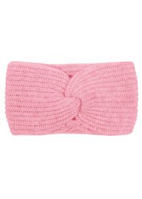 Stirnband Zwillingsherz "Rippe", Damen, melange pink, Strick, Obermaterial: 100% Kaschmir, M&uuml;tzen Stirnband, breit, gerippt, mit Knotendetail