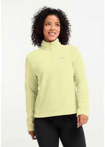 Stehkragenpullover Jack Wolfskin "TAUNUS 100 HZ W", Damen, Gr. M (38/40), daisy, Obermaterial: 100% POLYESTER, Pullover Stehkragenpullover