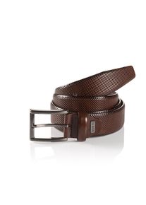 Lederg&uuml;rtel MONTI "DUBLIN", Herren, Gr. 90, braun, Rindsleder, Strukturmuster, unifarben, G&uuml;rtel Lederg&uuml;rtel, mit Lochstruktur