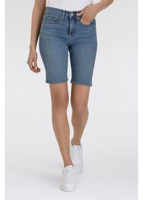 Levi's Shorts LEVI'S "SHAPING BERMUDA", Damen, Gr. 29, N-Gr, blau (camp denim short), Web, Obermaterial: 80% Baumwolle, 19% Polyester, 1% Elasthan, unifarben, regular fit kniefrei, Hosen Shorts, Sommerhose im Five-Pocket Style