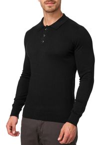 Polokragenpullover INDICODE "INBarner", Herren, Gr. S, schwarz, Strick, Obermaterial: 80% Baumwolle, 20% Polyester, unifarben, regular fit normal, Pullover Polokragenpullover