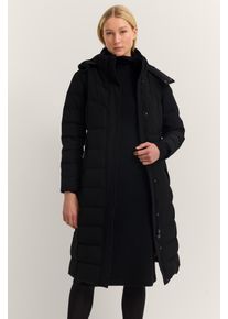 Steppmantel Bugatti "Regular Fit", Damen, Gr. 38, 290, schwarz, 90% Polyester, 10% Elasthan, unifarben, regular fit, normaler Saum, M&auml;ntel Steppmantel, mit Kapuze & Kunstfellkragen