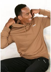 Hoodie BENCH. LOUNGEWEAR, Herren, Gr. 48/50 (M), braun (camelfarben), angeraute Sweatware, Obermaterial: 60% Baumwolle, 40% Polyester, unifarben, Basic, bequem normal, Rundhals, angesetztes B&uuml;ndchen, Sweatshirts Hoodie, Sweatshirt mit Kapuze und seitlichen Taschen, Baumwollmischung