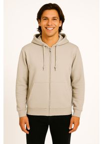 Only & Sons Kapuzensweatshirt ONLY & SONS "ONSCHASE REG ZIP HOOD OTL", Herren, Gr. L, silber (silber lining), angeraute Sweatware, Obermaterial: 52% Baumwolle, 48% Polyester, meliert, regular fit, Rippb&uuml;ndchen, Sweatshirts Kapuzensweatshirt