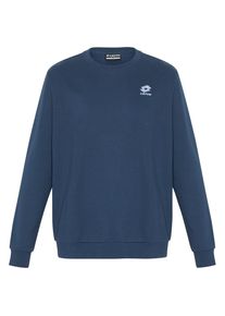 Sweater Lotto, Herren, Gr. M (48/50), blau (marineblaus), 75% Baumwolle, 22% Polyester, 3% Viskose, unifarben, regular fit, Rundhals, Rippb&uuml;ndchen, Sweatshirts Sweater, - mit kleiner Logostickerei