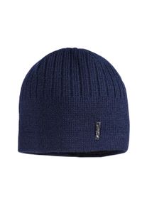 Strickm&uuml;tze CAPO, Herren, blau (marine), Strick, Wollmischung, unifarben, M&uuml;tzen Strickm&uuml;tze, Rippenstrick, hoher Wollanteil, nat&uuml;rliche Thermoregulation, gef&uuml;ttert
