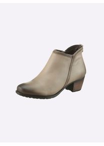 Stiefelette Heine, Damen, Gr. 41, grau (taupe), Glattleder, Leder, Rindsleder, Schuhe Stiefelette