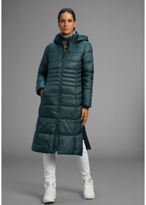 Steppmantel Kangaroos, Damen, Gr. 38, gr&uuml;n (schwarzgr&uuml;n), Web, Obermaterial: 100% Polyester. Futter: 100% Polyester. Kapuzenfutter: 100% Polyester. Wattierung: 100% Polyester, kontrastfarbene Details, unifarben, figurbetont kniebedeckend, Rippb&uuml;ndchen, M&auml;ntel Steppmantel, mit abnehmbarer Kapuze