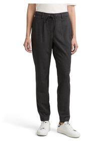 Stoffhose Tom Tailor, Herren, Gr. 36, L&auml;nge 32, wei&szlig; (grau wei&szlig; pinstripe), Jersey, Obermaterial: 56% Viskose, 23% Polyester, 15% Polyamid, 6% Elasthan. Futter: 100% Polyester, Nadelstreifen, loose fit kn&ouml;chellang, Hosen Stoffhose, mit Nadelstreifen