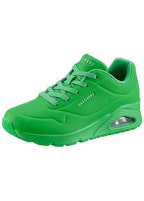 Sneaker Skechers "Street Uno - Stand on Air", Damen, Gr. 40, gr&uuml;n (dunkelgr&uuml;n), Lederimitat, unifarben, Schuhe Sneaker, Freizeitschuh, Halbschuh, Schn&uuml;rschuh mit Memory Foam, Topseller
