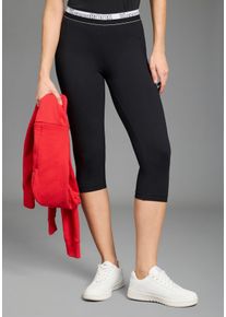 3/4-Leggings Kangaroos, Damen, Gr. 46, N-Gr, schwarz, Jersey, Obermaterial: 95% Baumwolle, 5% Elasthan, k&ouml;rpernah 3/4-L&auml;nge, Hosen 3/4-Leggings, Jerseyhose in 3/4-L&auml;nge, k&ouml;rpernahe Passform, mit Gummizug am Bund