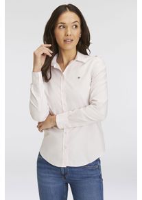 Langarmbluse Gant "New Slim Stretch Oxford Blouse", Damen, Gr. 44, rosa (light pink), Obermaterial: 97% Baumwolle, 3% Elasthan, unifarben, slim fit h&uuml;ftlang, hoch geschlossener Ausschnitt, Manschette mit Kn&ouml;pfen, Blusen Langarmbluse, f&uuml;r bequemen Sitz u. Bewegungsfreiheit, New Slim Stretch, b&uuml;gelfrei