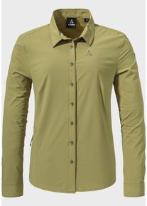 Sch&ouml;ffel Outdoorbluse SCH&Ouml;FFEL "Hiking Blouse Style Dunajec WMS", Damen, Gr. 46, 4605, gr&uuml;n, Oberstoff: 85% Polyester 15% Elasthan, Basic, V-Ausschnitt, Blusen Outdoorbluse