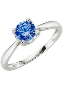 Fingerring "Schmuck Geschenk Silber 925 Silberring Solit&auml;r-Optik" Gr. 53, bunt (silberfarben, blau), ANISTON JEWELRY & WATCHES, Fingerringe, Damen, 53, Silber 925 (Sterlingsilber), 2,2mm, Fingerring, Exklusiv bei uns - mit Zirkonia (synth.) oder Glasstein