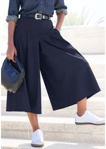Hosenrock Lascana, Damen, Gr. 40, navy, Obermaterial: 75% Polyester, 18% Viskose, 7% Elasthan. Taschenbeutel: 100% Polyester, unifarben, figurumspielend ca. Mitte Wade, R&ouml;cke Hosenrock, mit Bundfalten, Anzughose, business chic, Topseller