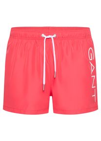 Badeshorts Gant "LIGHTWEIGHT SWIM SHORTS", Herren, Gr. S, N-Gr, rot (watermelon rot), Microfaser, Obermaterial: 100% Polyester, Badehosen Badeshorts