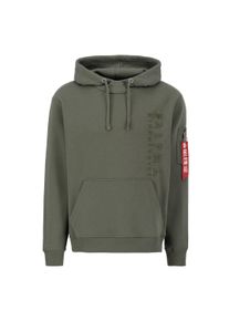Hoodie Alpha Industries "Embroidery Hoodie", Herren, Gr. XXL, gr&uuml;n (schwarz olive), Obermaterial: 80% Baumwolle, 20% Polyester, regular fit, Sweatshirts Hoodie