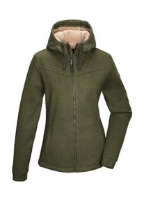 G.I.G.A. by Killtec Fleecejacke "GW 38 WMN KNTFLC JCKT", Damen, Gr. 38, gr&uuml;n (olivgr&uuml;n), Oberseite: 100% Polyester;R&uuml;ckseite: 100% Polyester, G.I.G.A. DX BY KILLTEC, Jacken Fleecejacke, Strickfleecejacke mit Teddyfutter, verstellbarer Kapuze, Kinnschutz