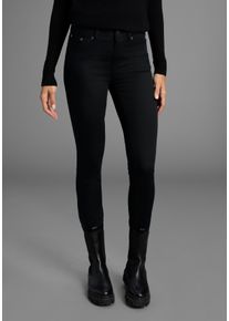 Slim-fit-Jeans Arizona "Shaping", Damen, Gr. 46, N-Gr, schwarz, Jeans, Obermaterial: 72% Baumwolle, 26% Polyester, 2% Elasthan, clean, Basic, sehr schmal lang, Jeans Slim-fit-Jeans, enge Passform, R&ouml;hrenjeans, Used-Look-Waschung, hohe Leibh&ouml;he, Topseller