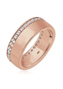 Silberring Elli "Ring Bandring Funkelnd 925 Silber, mit Kristallen von Swarovski" Gr. 52, rosa (rosegold), Fingerringe, Damen, 52, Silber 925 (Sterlingsilber), Silberring