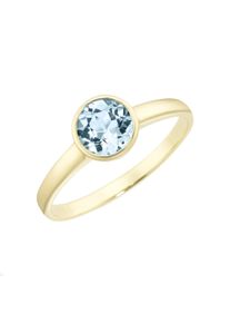 Goldring Luigi Merano "Ring mit Blautopas, Gold 375" Gr. 60, blau (hellblau), Fingerringe, Damen, 60, Gelbgold 375, Goldring